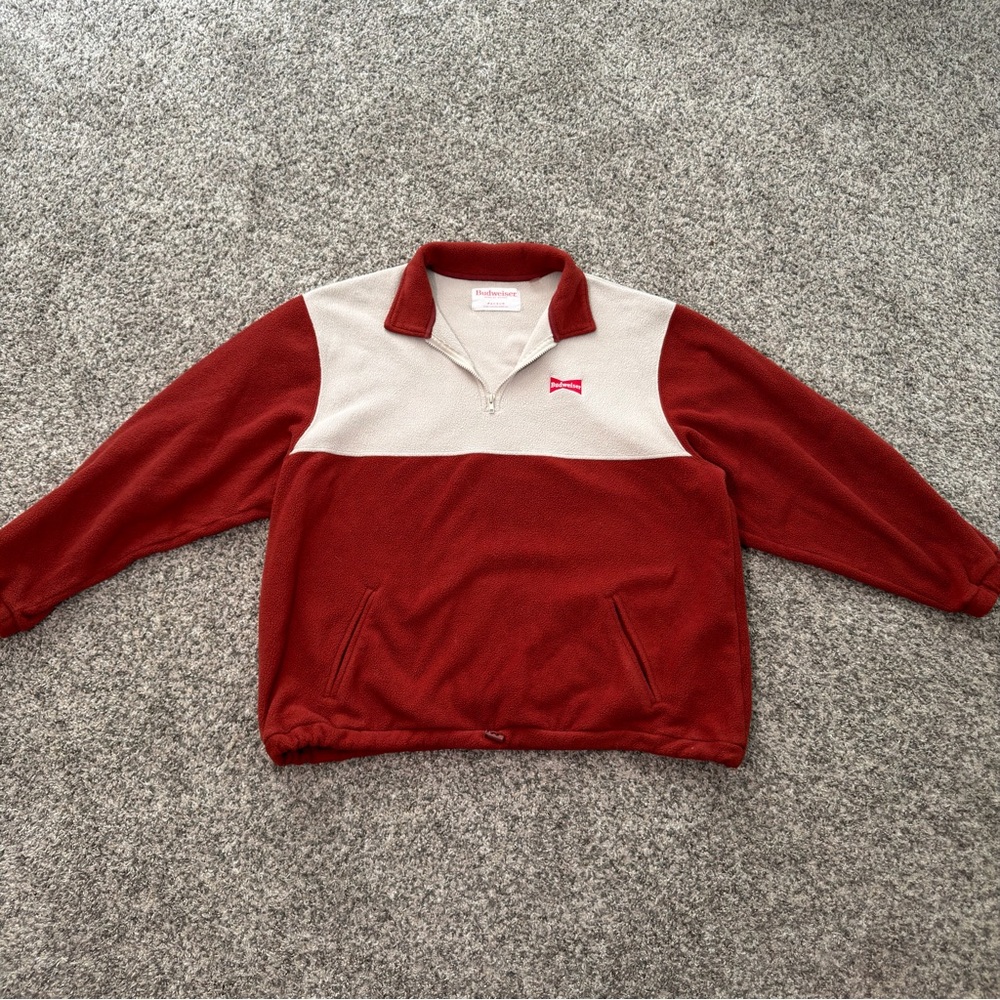 PacSun Budweiser Oversized Half Zip-Up Sweater- size Large